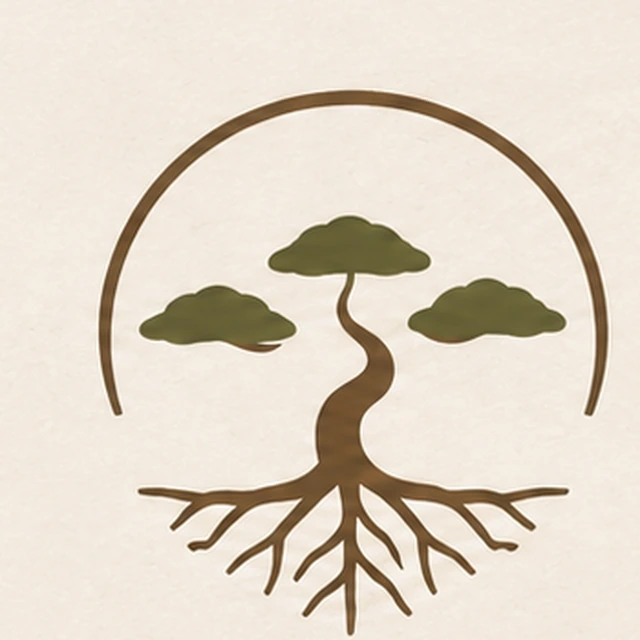 Símbolo de árbol y raíces de RAÍZ ESTUDIO
